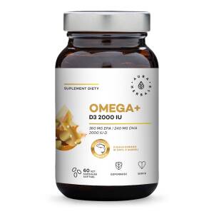 AURA HERBALS Omega+ Vitamin D3 2000 IU (60 sgel caps) - Nuvalia