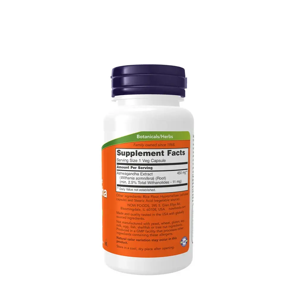 Extracto de Ashwagandha 450 mg - NOW Foods - 180 Cápsulas Vegetales - Imagen 2