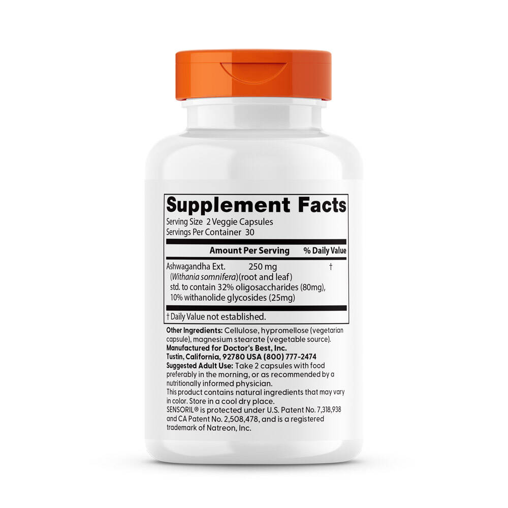 Ashwagandha med Sensoril, 125mg – 60 cápsulas vegetales - Imagen 5