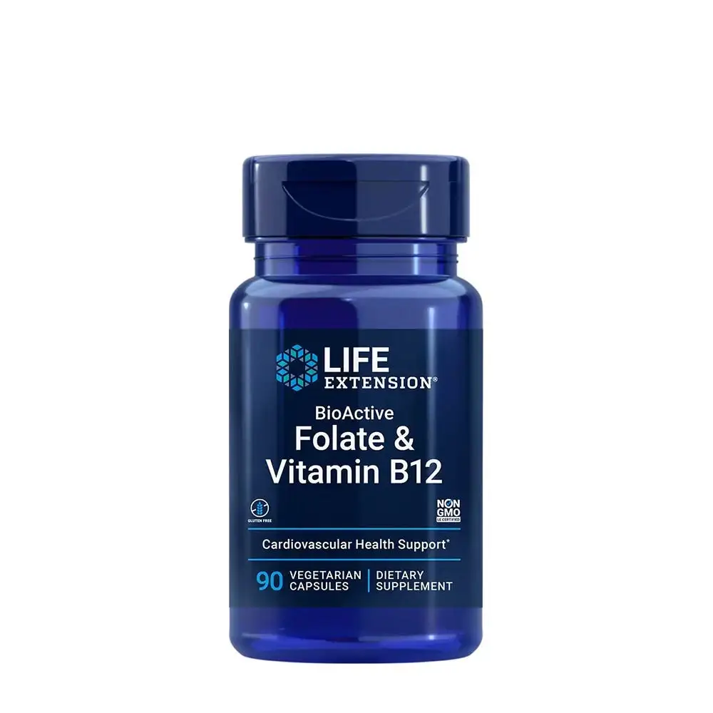 Folato bioactivo y vitamina B12 - 90 cápsulas vegetales - Nuvalia