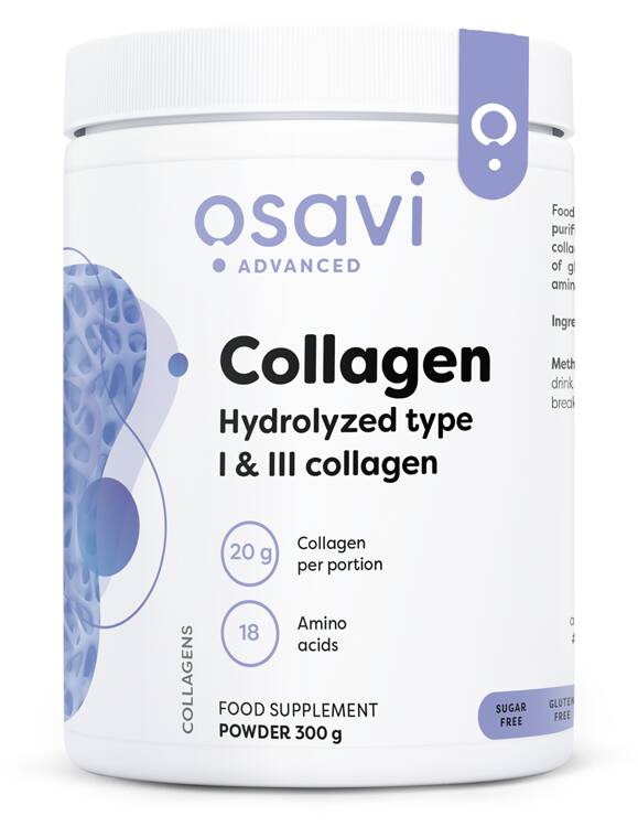 Péptidos de colágeno — hidrolizados de tipo 1 y 3 — 300 g — Nuvalia