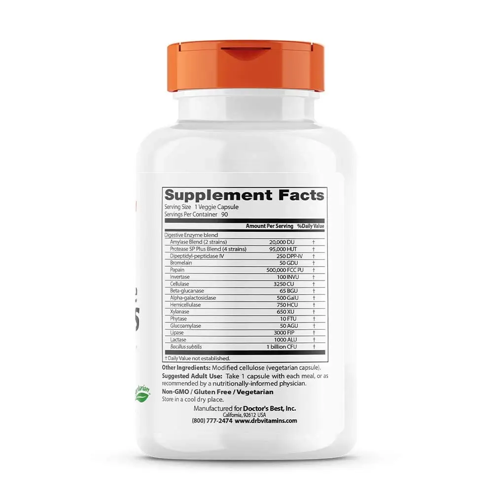 Enzimas Digestivas – 90 cápsulas vegetales - Imagen 2