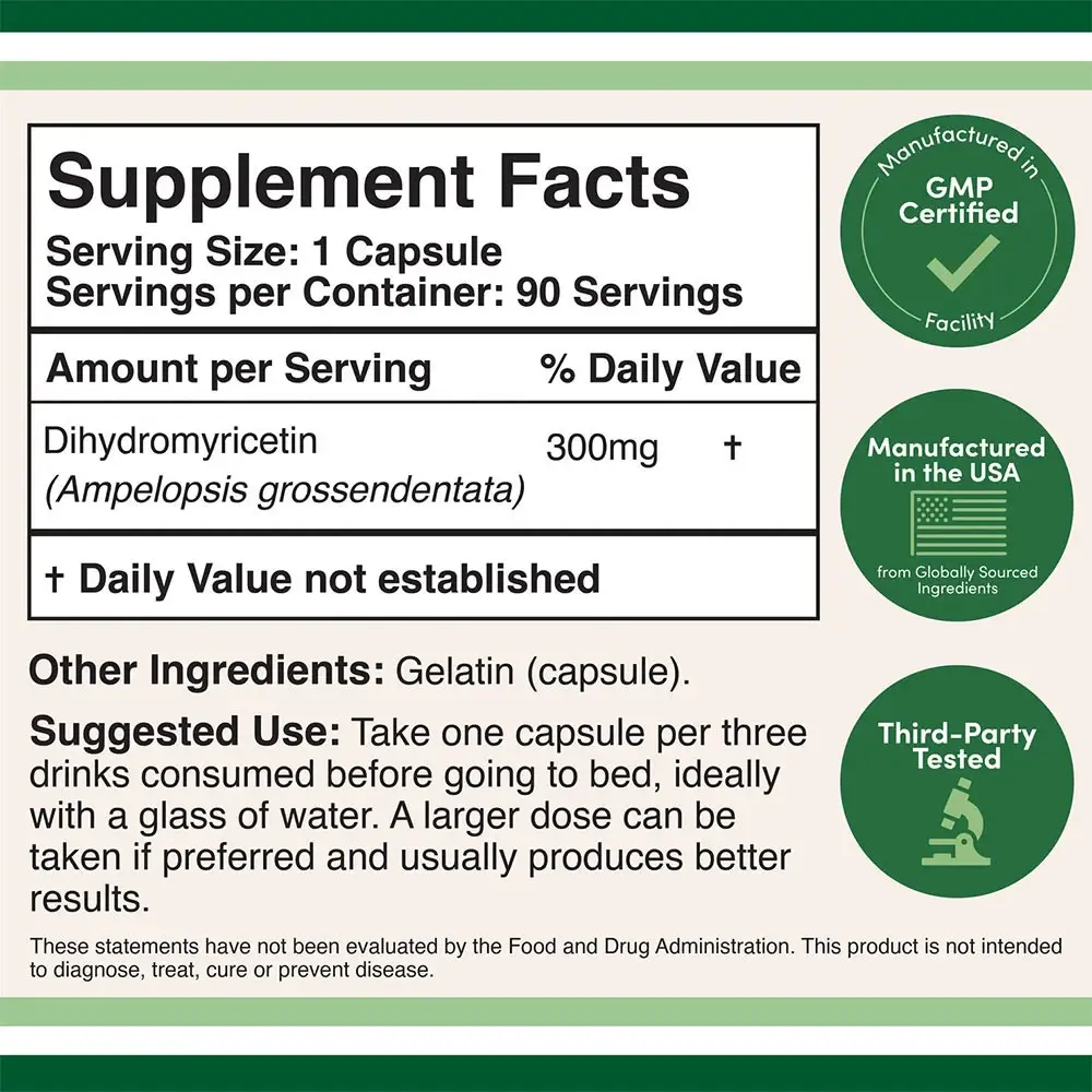 Double Wood Supplements Dihydromyricetin DHM (90 Cápsulas) - Imagen 2