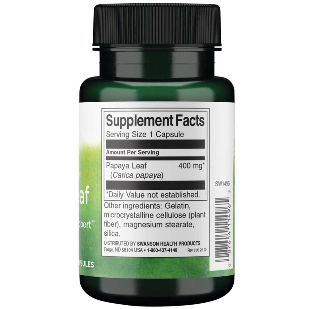Full Spectrum Papaya Leaf, 400 mg – 60 cápsulas - Imagen 3