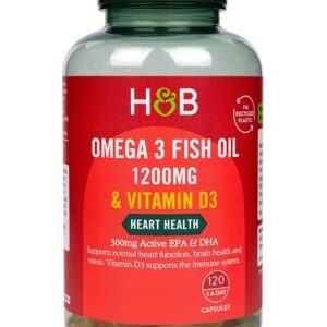 Omega 3 Fish Oil 1200mg & Vitamin D3 - 120 caps