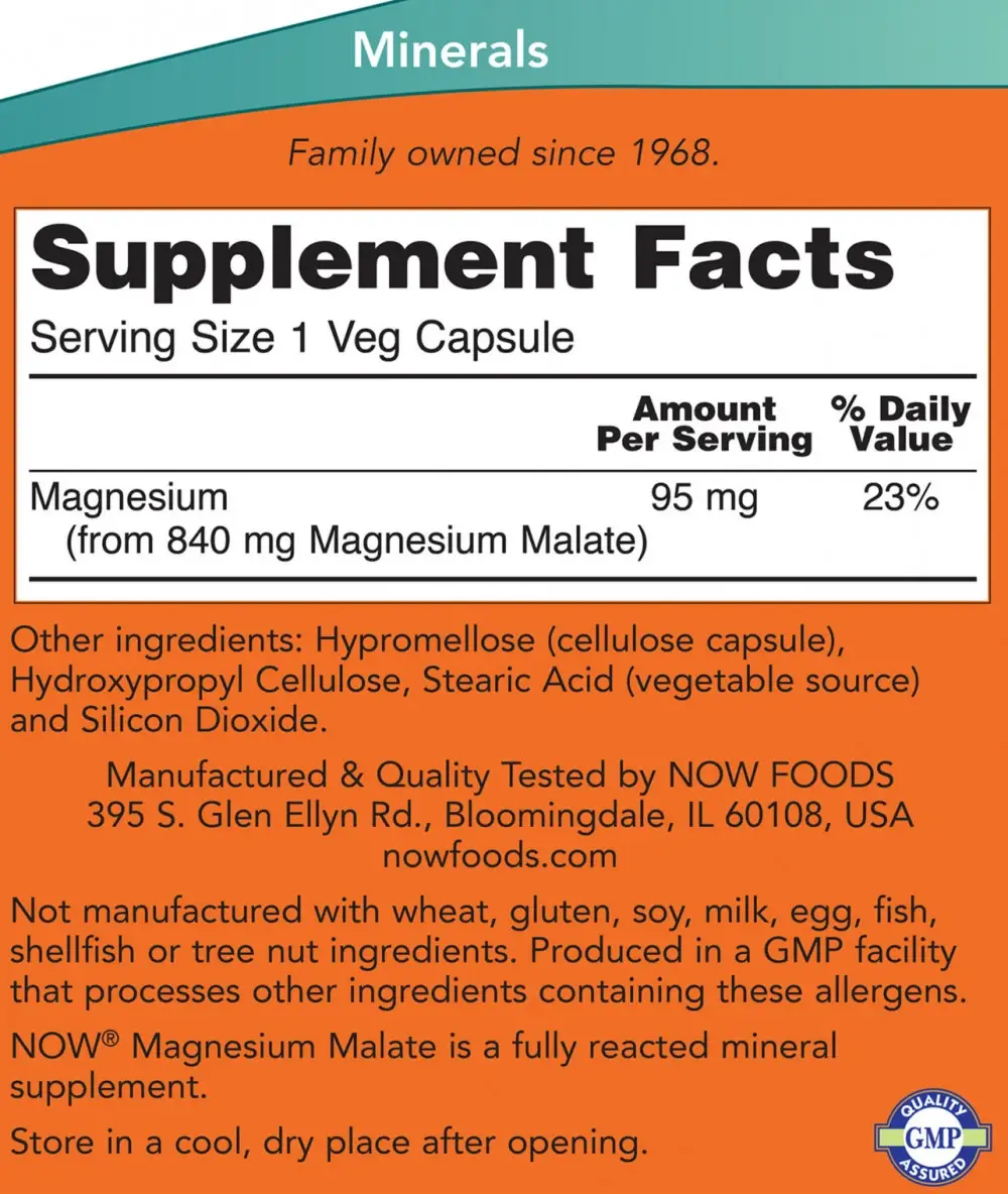Magnesium Malate Caps – 180 vcaps - Imagen 2