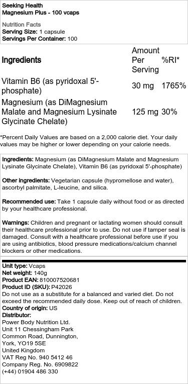 Magnesium Plus – 100 cápsulas - Imagen 2