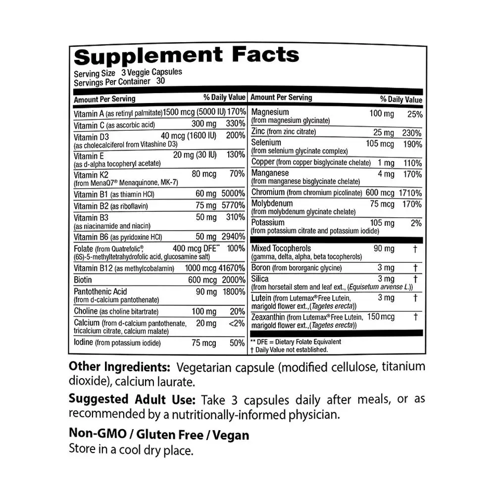 Multi-Vitamina – 90 cápsulas vegetales - Imagen 2