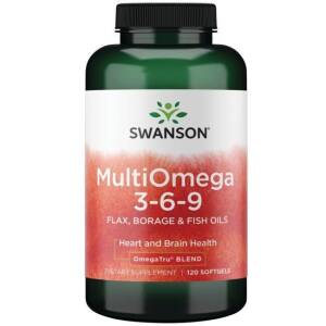 MultiOmega 3-6-9 - Flax & Borage & Fish Oils - 120 softgels - Nuvalia