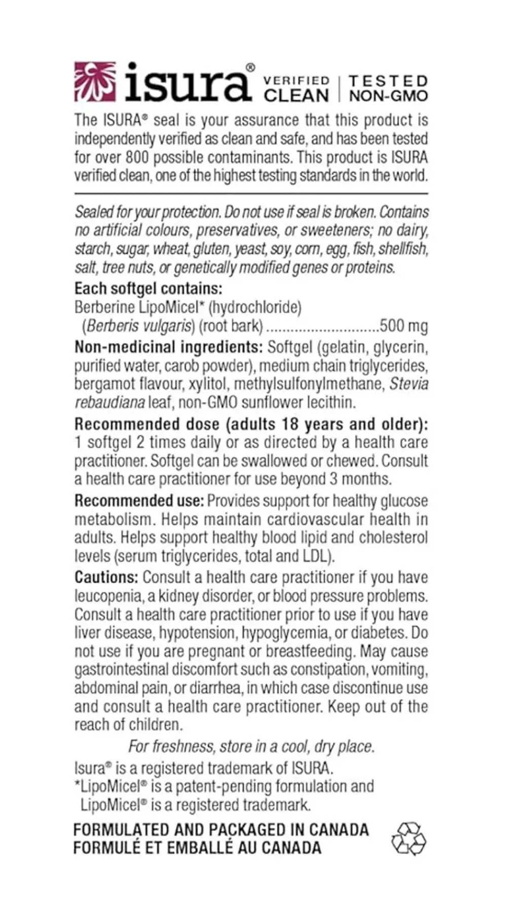 Natural Factors Berberine LipoMicel Matrix (60 Cápsulas Blandas) - Imagen 2
