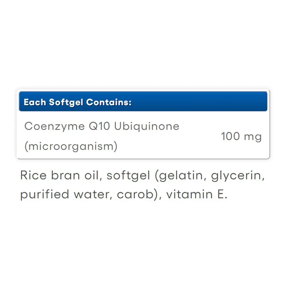 Natural Factors Coenzyme Q10 100 % Natural 100 mg (60 Cápsulas Blandas) - Imagen 2