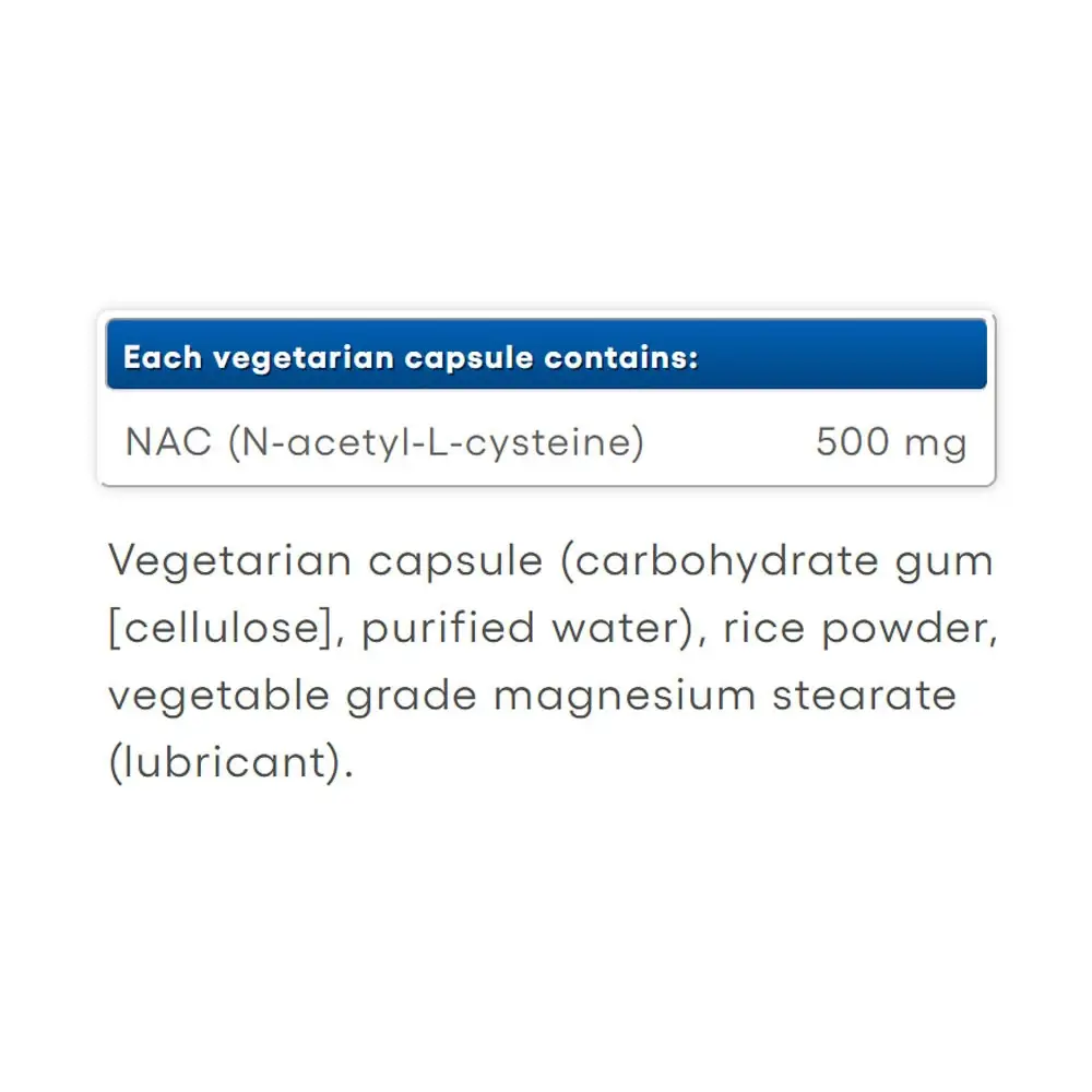 Natural Factors N-Acetyl-L-Cysteine Aminoácido 500 mg (90 Cápsulas) - Imagen 2