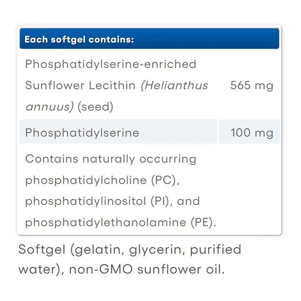 Natural Factors PS PHOSPHATIDYLSERINE 100 MG (60 Cápsulas Blandas) - Imagen 4