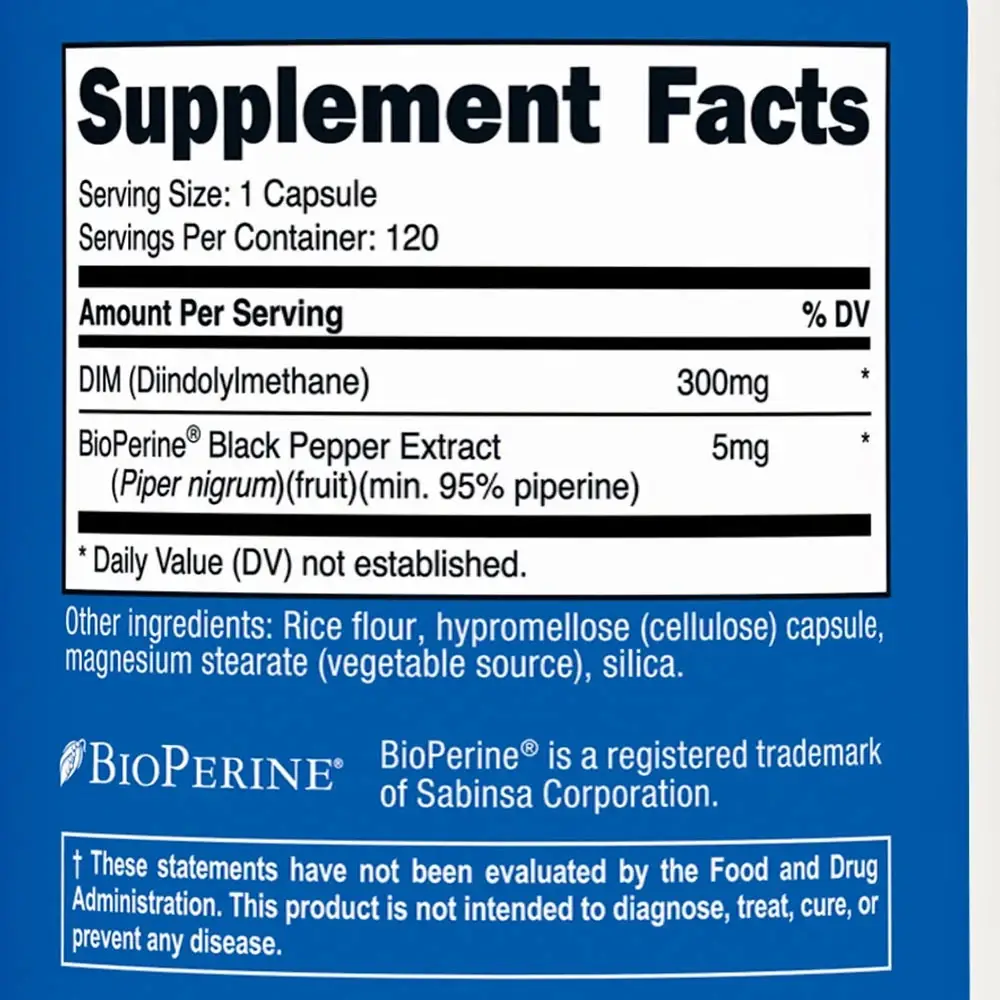 Nutricost DIM Cápsulas 300 mg (120 Cápsulas) - Imagen 2