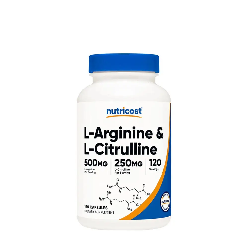 Cápsulas de complejo de L-arginina y L-citrulina de Nutricost (120 cápsulas) - Nuvalia