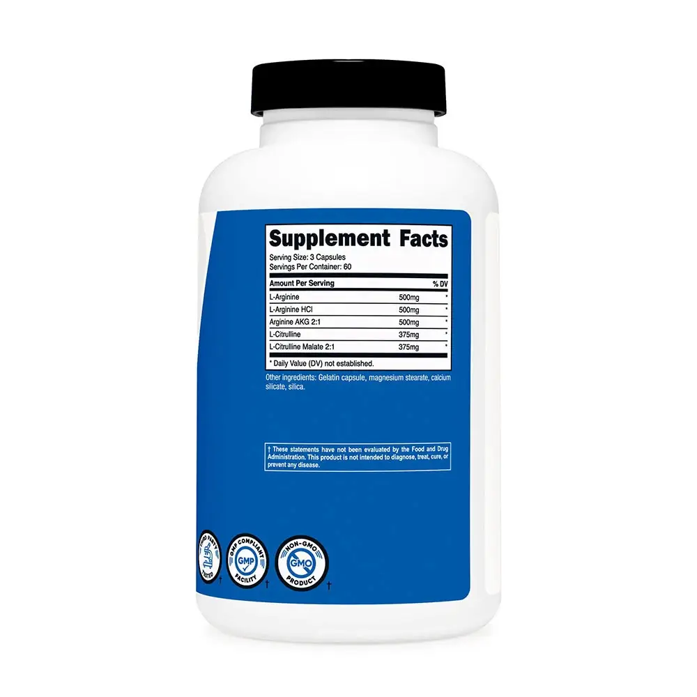 Nutricost Nitric Oxide Booster 750 mg (180 Cápsulas) - Imagen 2