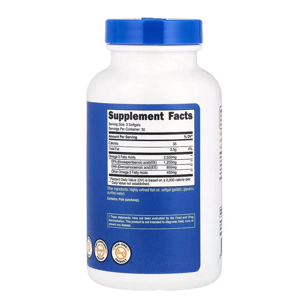 Nutricost Omega-3 2500 mg (90 Cápsulas Blandas) - Imagen 2