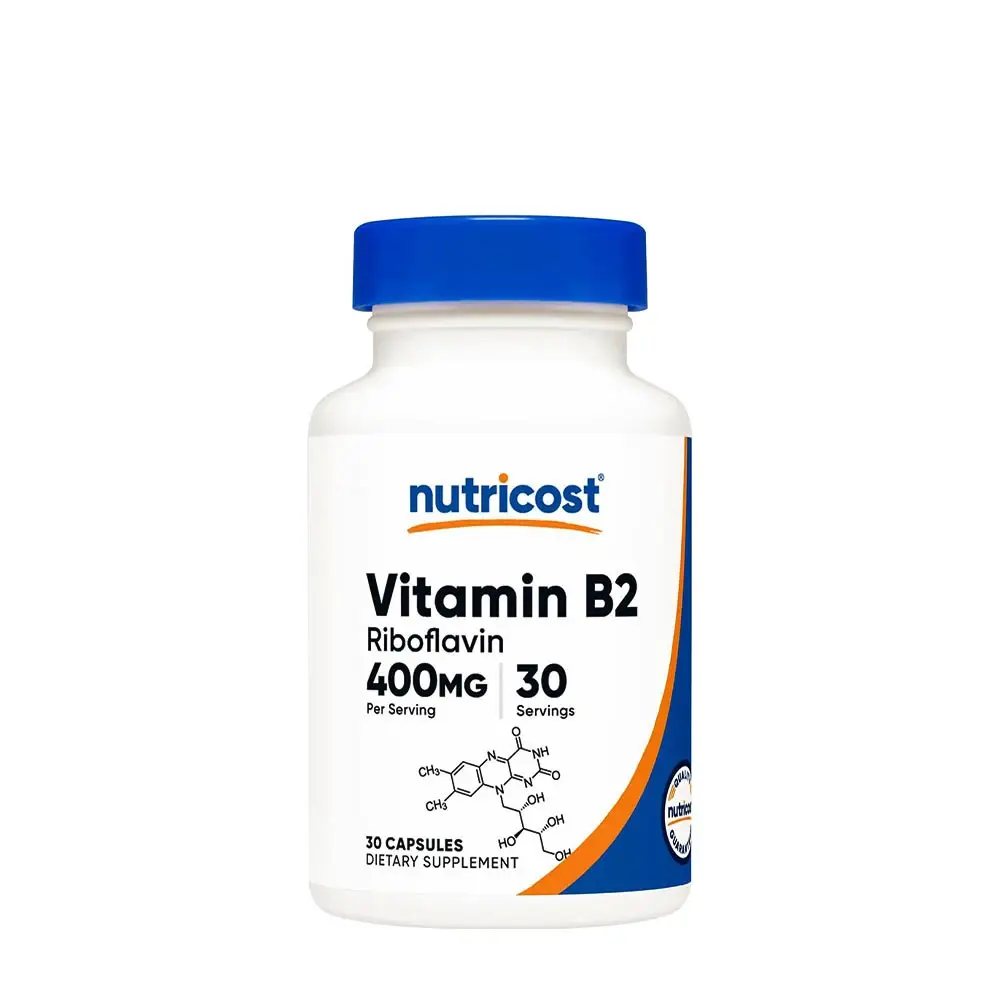 Nutricost Vitamina B2 (riboflavina) 400 mg (30 cápsulas) - Nuvalia