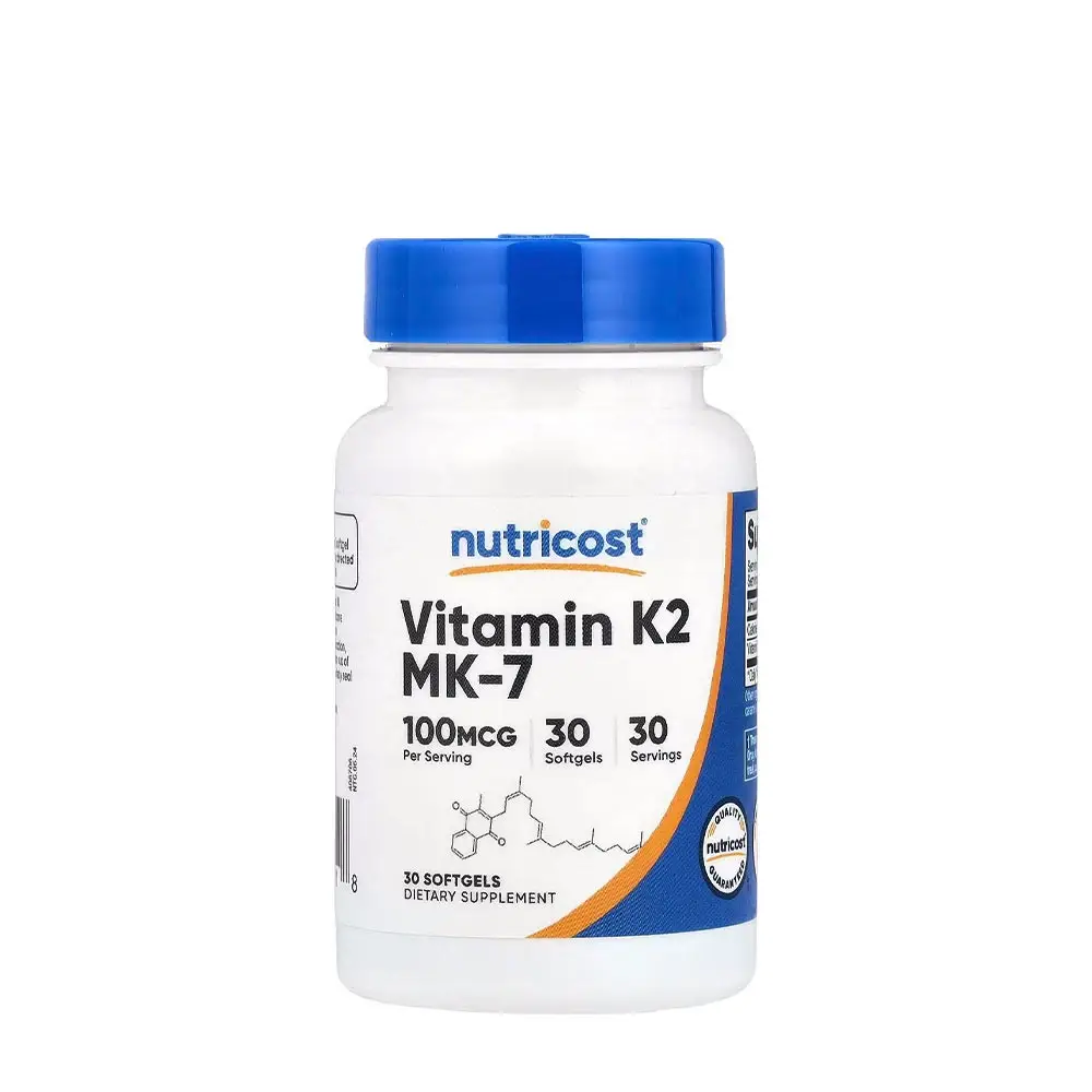 Vitamina K2 MK-7 de Nutricost (30 cápsulas blandas) - Nuvalia