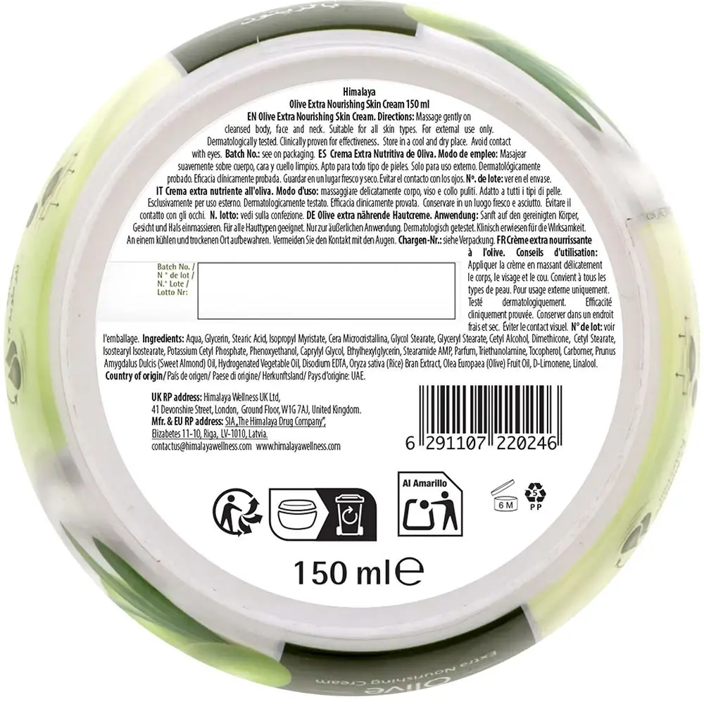 Crema Extra Nutritiva de Oliva – 150 ml. - Imagen 2