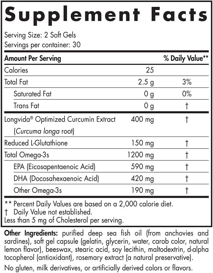 Omega Curcumin, 1200mg – 60 cápsulas blandas - Imagen 3