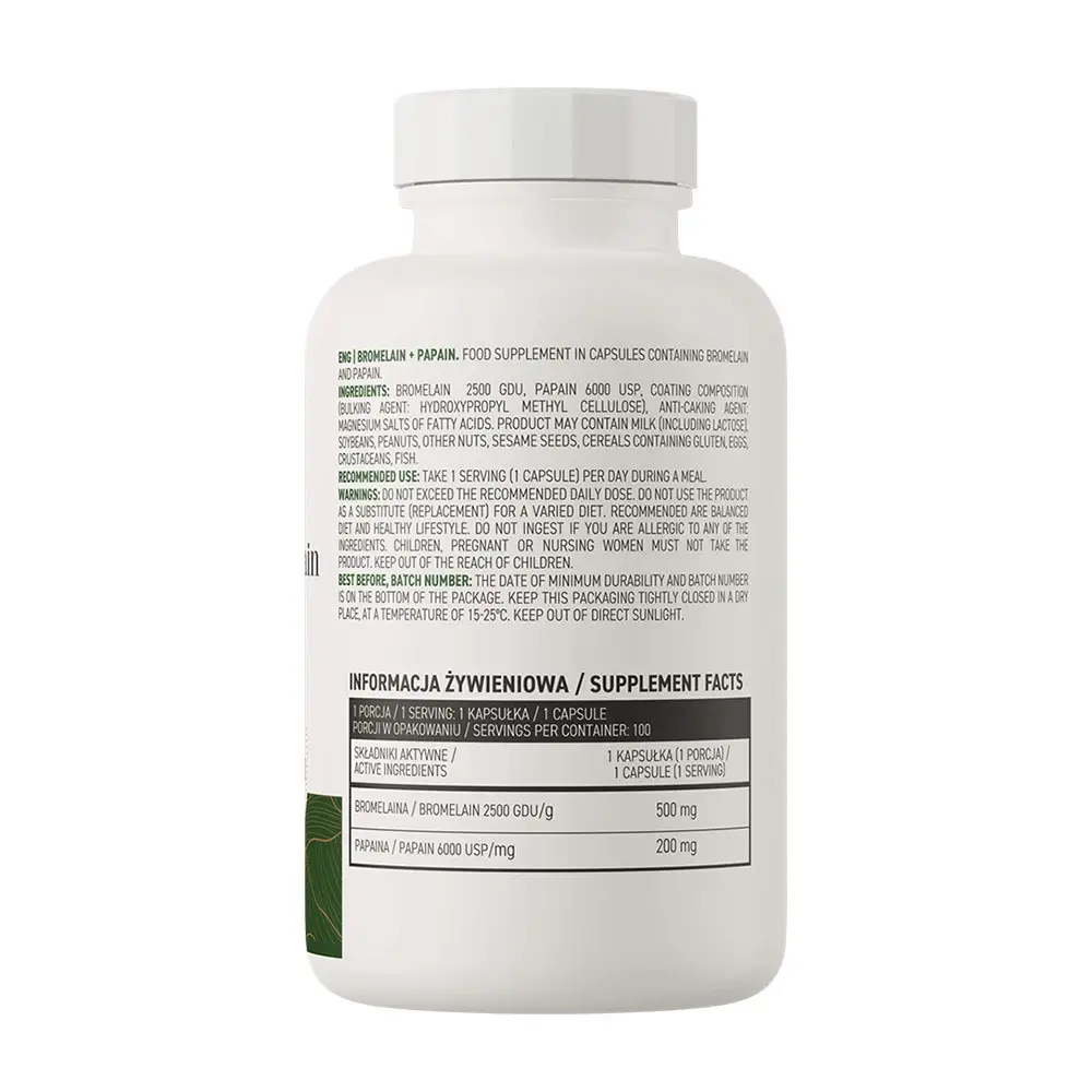 Ostrovit Bromelain + Papain 100% Vege (100 Cápsulas) - Imagen 2