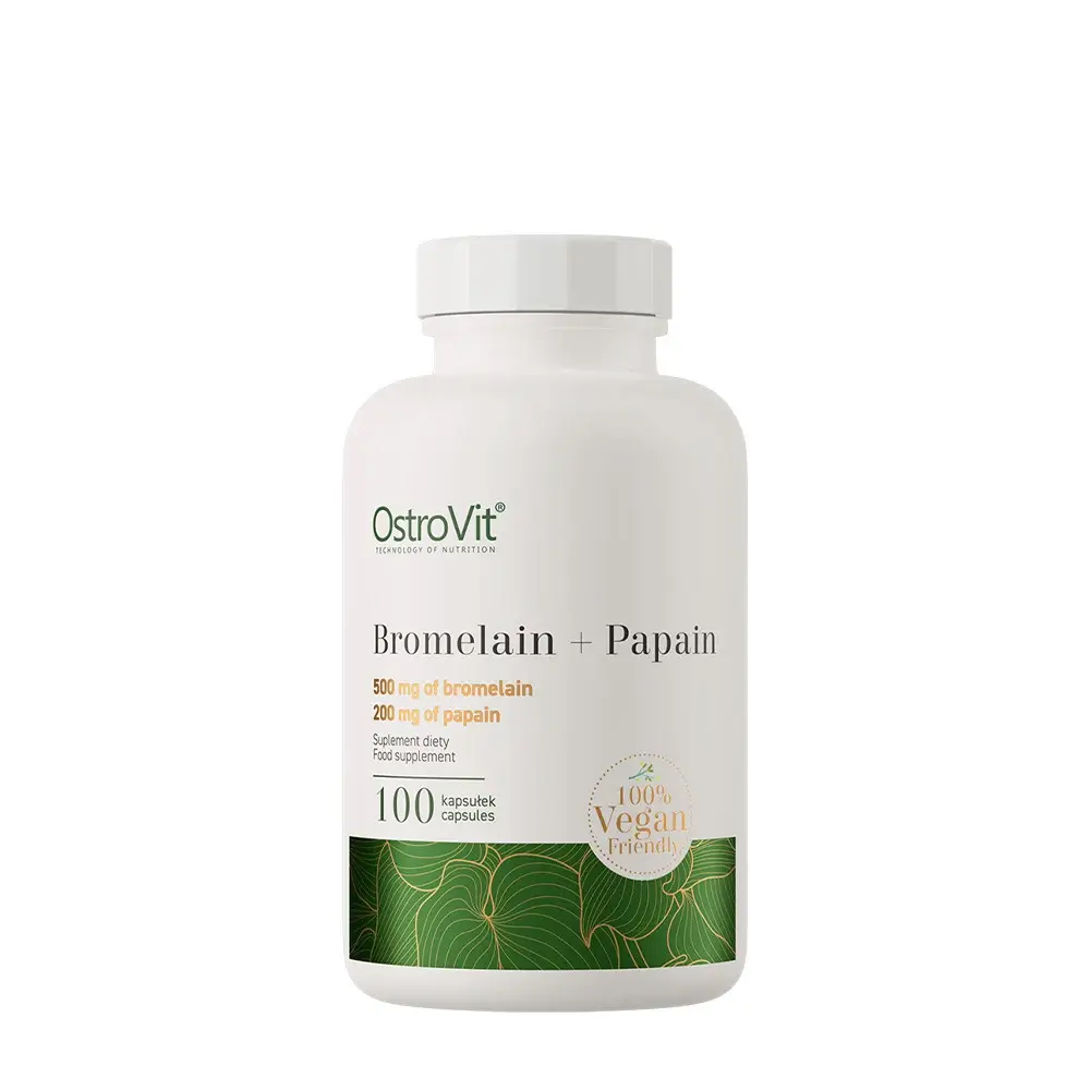 Ostrovit Bromelina + Papaína 100% Vege (100 cápsulas) - Nuvalia