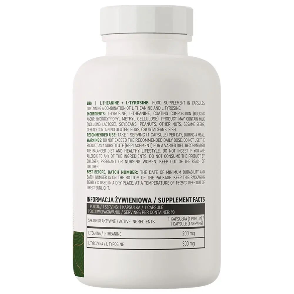 Ostrovit L-Theanine + L-Tyrosine VEGAN (90 Cápsulas) - Imagen 2