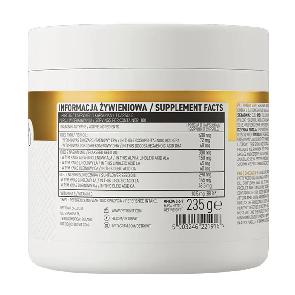Ostrovit Omega 3-6-9 (180 Cápsulas) - Imagen 2