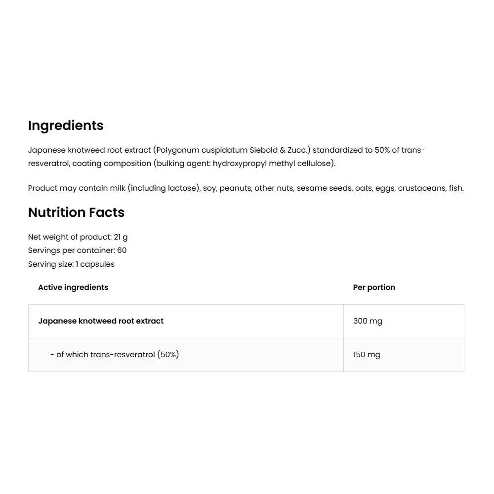 Ostrovit Resveratrol VEGE - 60 Cápsulas Vegetales - Imagen 2