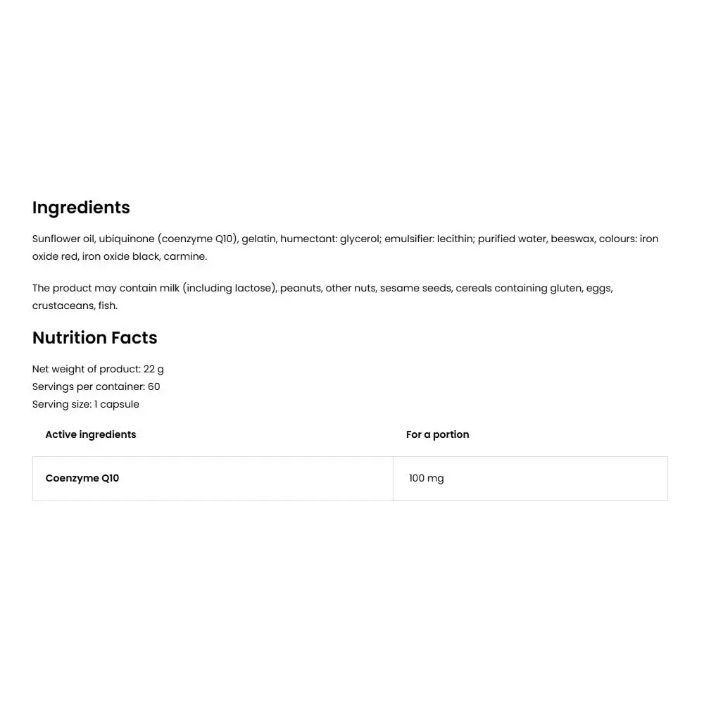 Ostrovit Ubiquinone Q10 100 mg – 60 Cápsulas - Imagen 2