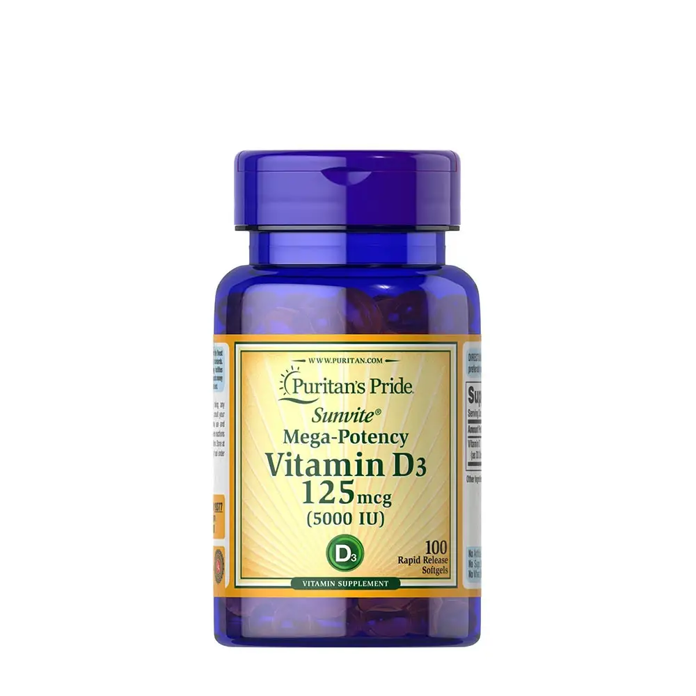 Puritan's Pride Vitamina D3 5000 UI (100 cápsulas blandas) - Nuvalia