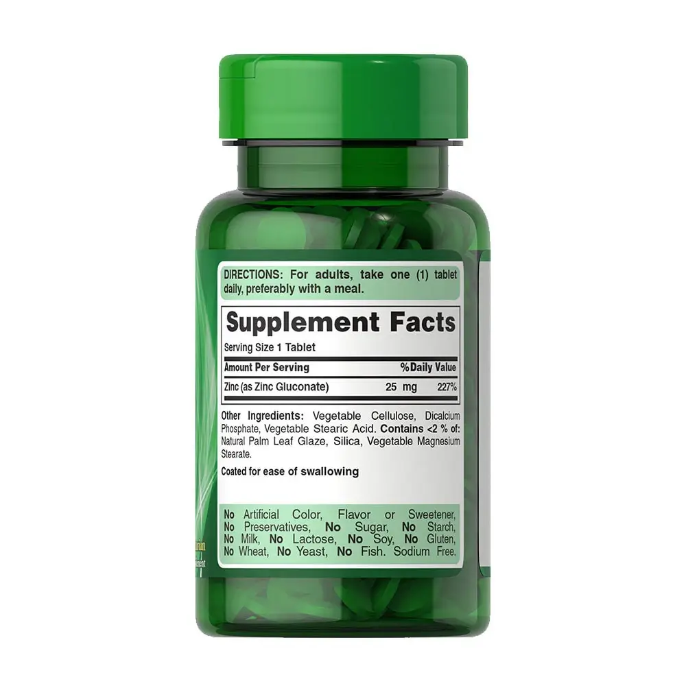 Puritan's Pride Zinc 25 mg (100 Comprimidos) - Imagen 4