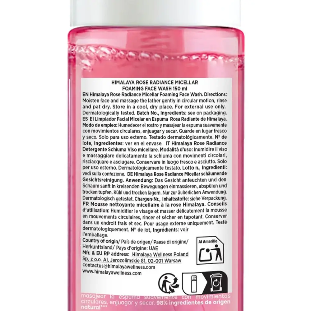 Rose Radiance Micellar Foaming Face Wash – 150 ml - Imagen 2