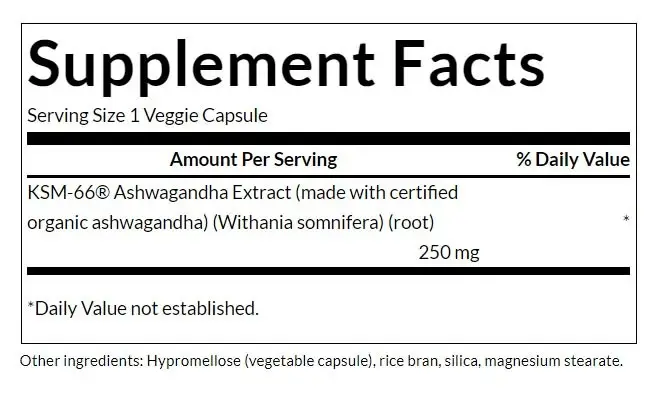 SWANSON Ashwagandha KSM-66 250mg 60 cáps - Imagen 5