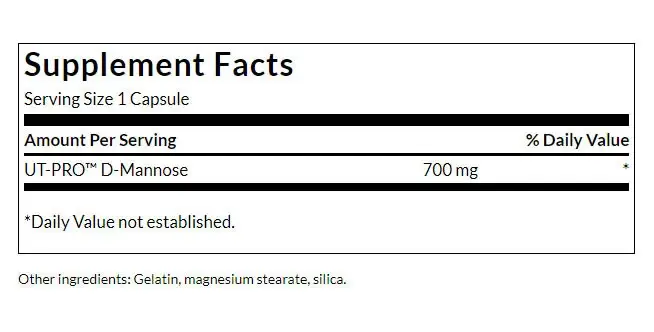 Swanson D-mannoza 700mg 60 cápsulas - Imagen 3