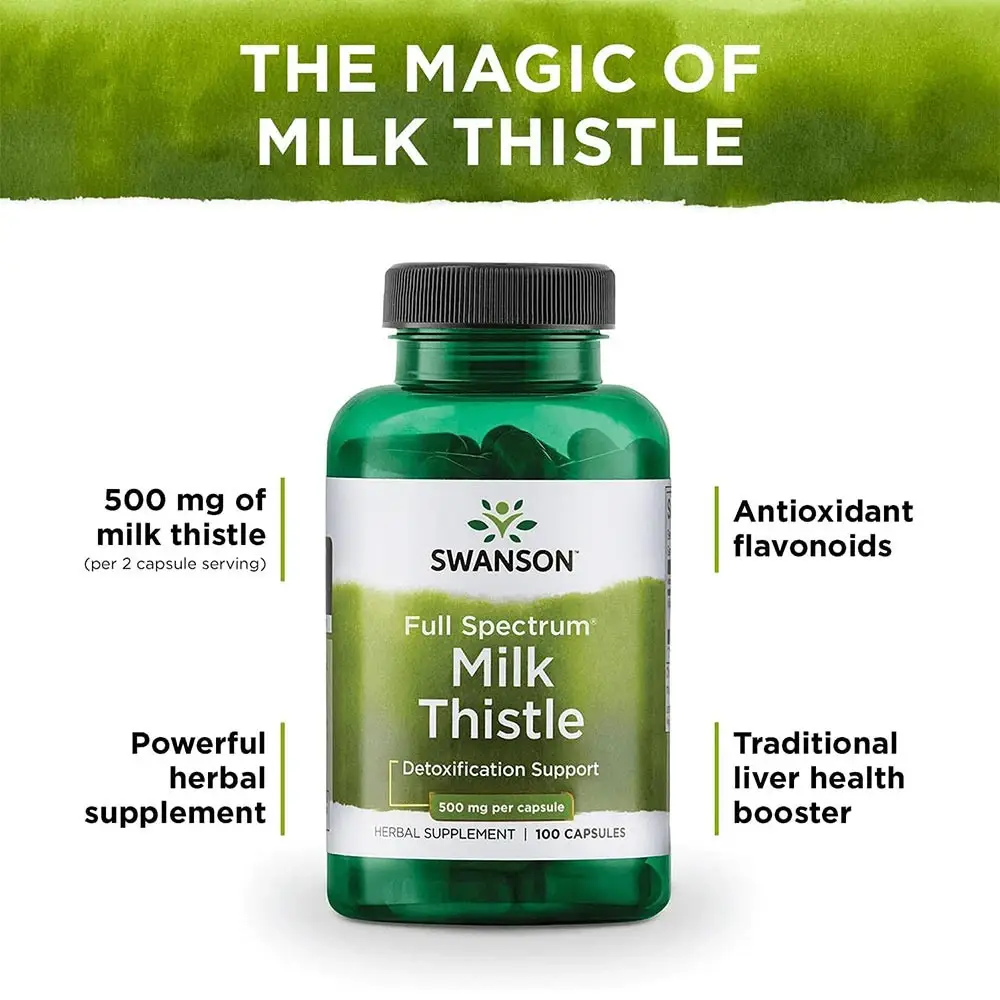 SWANSON FS Milk Thistle 500mg 100 cápsulas - Imagen 4