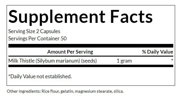 SWANSON FS Milk Thistle 500mg 100 cápsulas - Imagen 6
