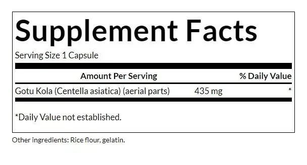 SWANSON Gotu Kola 435mg 60 cáps - Imagen 3