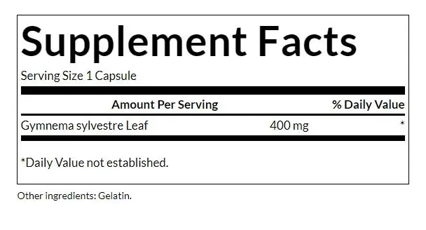 SWANSON Gymnema Sylvestre 400mg 100 cápsulas - Imagen 2