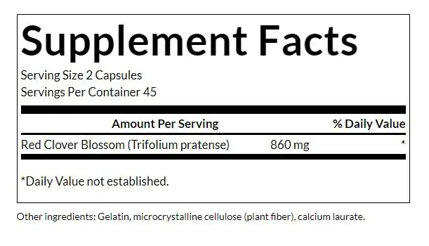 SWANSON Red Clover 430mg 90 cápsulas - Imagen 3
