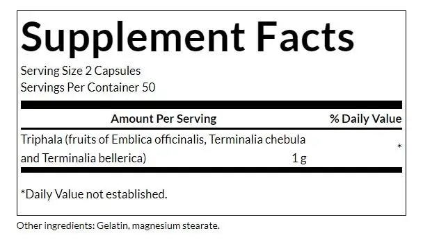 SWANSON Triphala 500mg - 100 cápsulas - Imagen 2