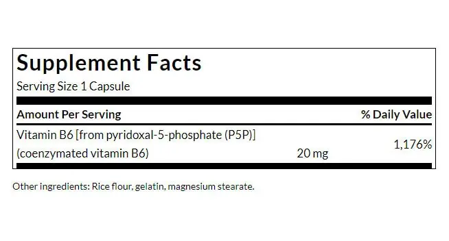 SWANSON Vitamina B-6 20mg 60 cáps - Imagen 3