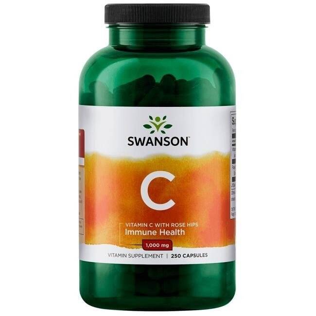 SWANSON Vitamina C 1000 + rosa mosqueta, 250 cápsulas - Nuvalia