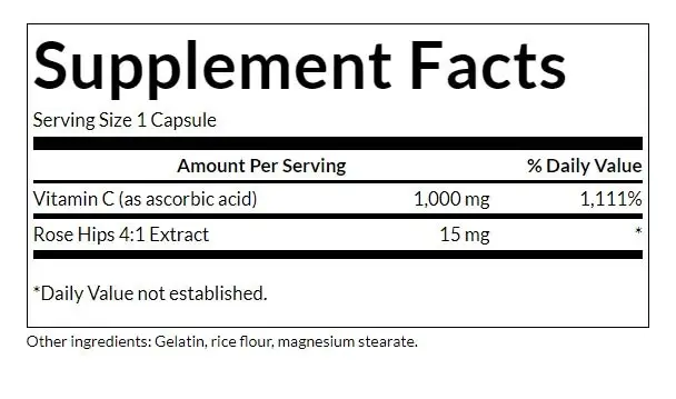 SWANSON Vitamina C1000 + Rosa silvestre 90 cápsulas - Imagen 3