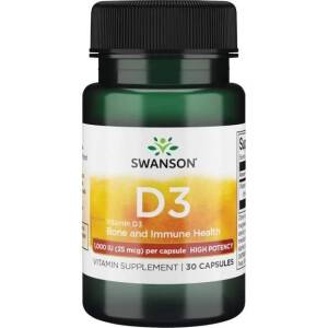 SWANSON Witamina D-3 1000IU 30kaps - Nuvalia