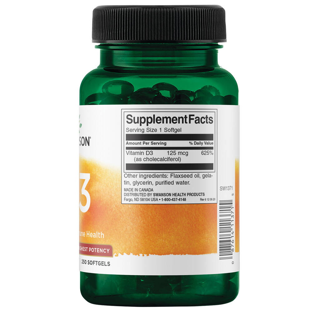 Swanson Vitamin D3 (250 Cápsulas Blandas) - Imagen 5