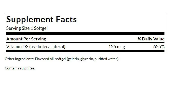 Swanson Vitamin D3 (250 Cápsulas Blandas) - Imagen 6