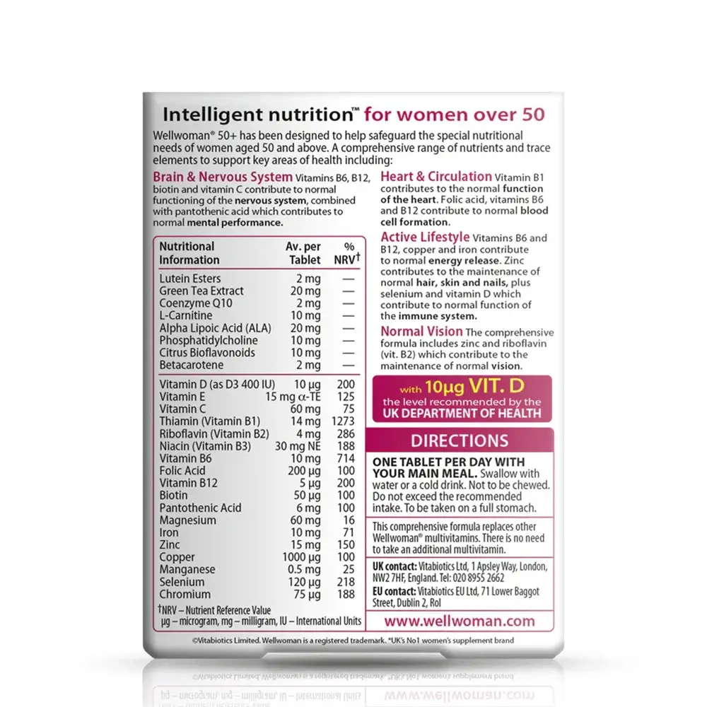 Vitabiotics Wellwoman 50+ (30 Comprimidos) - Imagen 2