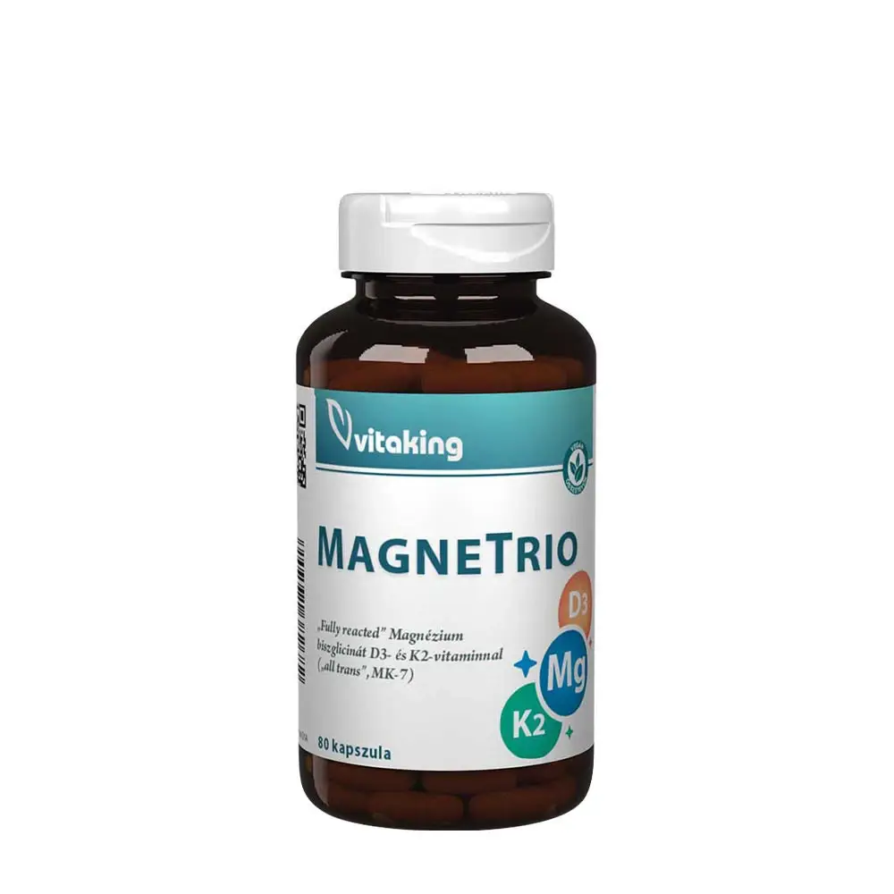 Vitaking MagneTrio D3+K2+ bisglicinato de magnesio (80 cápsulas) - Nuvalia